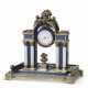 A FRENCH SILVER-GILT AND GUILLOCHE ENAMEL MINIATURE DESK CLOCK - photo 1