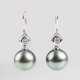 ''Paar Tahiti-Perlen-Ohrringe mit kleinen Solitären'' - Foto 1