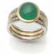 Bicolor Goldring mit Smaragdcabochon - photo 1