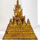 BRONZE BUDDHA SHAKYAMUNI IN RULERS' JEWELLERY WITH HIS 100 PUPILS - фото 1