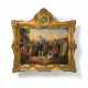 Vienna. OIL-PAINTING PICTURE CLOCK WITH THE CONQUEST OF MEXICO BY HERNAN CORTES - фото 1