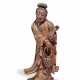 WOODEN STANDING FIGURE OF THE GUANYIN - photo 1