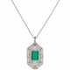 EMERALD-DIAMOND-PENDANT-NECKLACE - photo 1