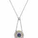 SAPPHIRE-DIAMOND-PENDANT-NECKLACE - photo 1