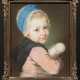 Französische Schule, 18th century. Portrait of a Girl with Blue Bonnet and Doll - photo 1