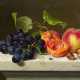 Emilie Preyer. Still Life with Blue Grapes, Apricots, a Peach and Nuts - фото 1