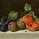 Emilie Preyer. Still Life with Grapes, Raisins and Apricots on a Stone Slab - photo 1