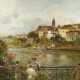 Oswald Achenbach. Blick von der "Mittleren Rheinbrücke" auf das Basler Münster - Foto 1