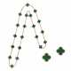 VAN CLEEF & ARPELS MALACHITE 'ALHAMBRA' NECKLACE AND EARRINGS - photo 1