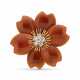 NO RESERVE – VAN CLEEF & ARPELS CARNELIAN AND DIAMOND 'ROSE DE NOËL' BROOCH - photo 1