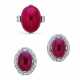 NO RESERVE – SET OF RUBY AND DIAMOND JEWELLERY - Foto 1