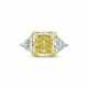 COLOURED DIAMOND AND DIAMOND RING - фото 1