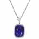 TANZANITE AND DIAMOND PENDENT NECKLACE - photo 1