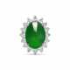 JADEITE AND DIAMOND RING - photo 1