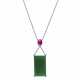 NO RESERVE – JADEITE AND STAR RUBY PENDENT NECKLACE - Foto 1