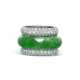 JADEITE ABACUS SEED RING AND PAIR OF DIAMOND RINGS - photo 1