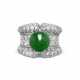 JADEITE AND DIAMOND RING - photo 1