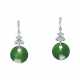 JADEITE AND DIAMOND EARRINGS - Foto 1