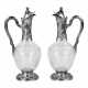 Pair of French glass wine jugs in silver. 19th century. - Foto 1