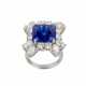 Gold ring with tanzanite and diamonds. - photo 1