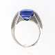 18K white gold ring with diamonds and tanzanite. - Foto 1