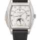 PATEK PHILIPPE. A VERY RARE PLATINUM TONNEAU-SHAPED AUTOMATIC MINUTE REPEATING PERPETUAL CALENDAR WRISTWATCH WITH RETROGRADE DATE, MOON PHASES AND LEAP YEAR INDICATION - фото 1