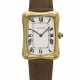 CARTIER. AN EXCEEDINGLY RARE, LARGE AND UNUSUAL 18K GOLD RECTANGULAR WRISTWATCH - photo 1