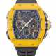 RICHARD MILLE. AN EXTREMELY RARE AND COMPLICATED DARK YELLOW QUARTZ TPT&#174; LIMITED EDITION AUTOMATIC SPLIT-SECONDS CHRONOGRAPH WRISTWATCH WITH DATE, FUNCTION SELECTOR AND RAPID WINDING FUNCTION, SOLD TO BENEFIT ELA - Foto 1