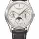 PATEK PHILIPPE. A VERY RARE AND ELEGANT PLATINUM AUTOMATIC PERPETUAL CALENDAR WRISTWATCH WITH MOON PHASES, 24-HOUR, AND LEAP YEAR INDICATION - фото 1