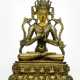Feine Bronze des Tathagata Vairocana mit Keimsilbe hum - фото 1