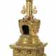 Stupa Nepal/Tibet, 19./20. Jh., schwere Bronze, fe… - Foto 1