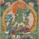 Thangka mit grüner Tara Tibet/Indien, 19. Jh., Gou… - Foto 1