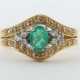 Ring mit Smaragd & Diamanten modern, Gelbgold 750,… - фото 1