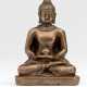 Bronze des Buddha Shakyamuni mit einer Almosenschale im Meditationssitz - photo 1