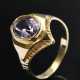 Gelbgold 585 Ring mit Amethyst in martellierter Rautenfassung, 2,7g, Gr. 52 - фото 1