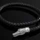 Kieselstein-Cord Collier mit geflochtenem Lederband und Silber 925 Krokodilkopf, am Hals sign./dat 1995, L. 56cm, in Original Beutel - Foto 1