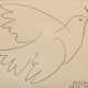 Picasso, Pablo (1881-1973) "La Colombe de la Paix (Friedenstaube)" 1961, Farblithographie, u.r. i. Stein sign./dat., u. Trockenstempel "Chiffon De Mandeure", verso Klebeetikett "Galerie Alfred Lo… - photo 1