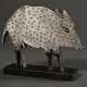 Wunderlich, Paul (1927-2010) „Wildschwein“, Metall versilbert, 148/900, an der Plinthe sign./num./Gießerstempel, ca. 18x23x6cm, rest. - photo 1