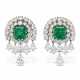 VAN CLEEF & ARPELS EMERALD AND DIAMOND `MANSAR` EARRINGS - photo 1