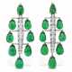 KARRY BERREBY EMERALD AND DIAMOND CHANDELIER EARRINGS - Foto 1