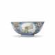 A FAMILLE ROSE BLUE-GROUND `FLORAL` MEDALLION BOWL - photo 1