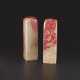 TWO `CHICKEN BLOOD` SOAPSTONE SEALS - Foto 1