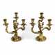 Pair of gilded bronze rocaille candelabra. - Foto 1