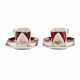 Shalom Fresco with Son. Constantinople. Porcelain pair of mocha cups. 1920s - Foto 1