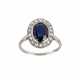 Gold ring with sapphire and diamonds. - Foto 1