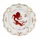 Large porcelain dish with Chinese motifs and dragon. Weimar. GDR. PHG Handgemalt. - фото 1