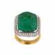 Impressive 18K gold ring with emerald and diamonds. - photo 1