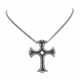 18K white gold cross, Italian workmanship, with sapphires and diamonds. - фото 1