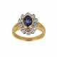 Classic 18K gold ring with sapphire and diamonds. Piccini. Italy 21st century - Foto 1