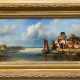 Becker, U. ( Maler 20. Jh.) "Anlandendes Segelboot mit Personenstaffage", Öl/ Holz, sign. u.r., 20x40 cm, Rahmen - photo 1